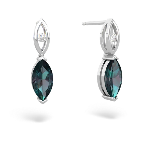 alexandrite geometric drop earrings