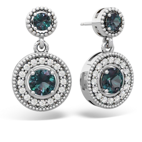 alexandrite halo earrings