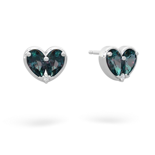 alexandrite one heart earrings