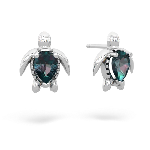 alexandrite sea turtle earrings