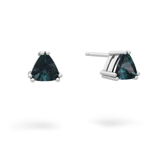 alexandrite trillion stud earrings