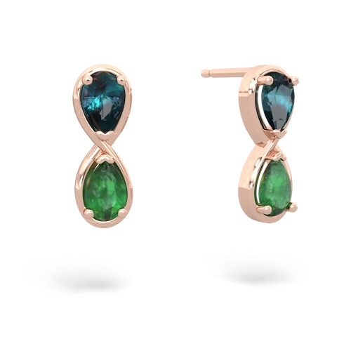 alexandrite-emerald infinity earrings