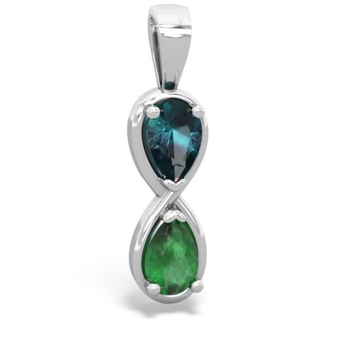 alexandrite-emerald infinity pendant