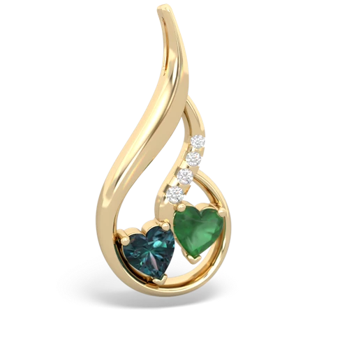 alexandrite-emerald keepsake swirl pendant