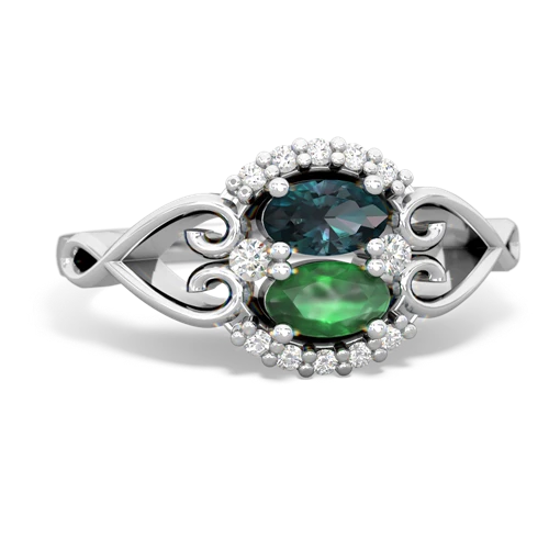 alexandrite-emerald antique keepsake ring