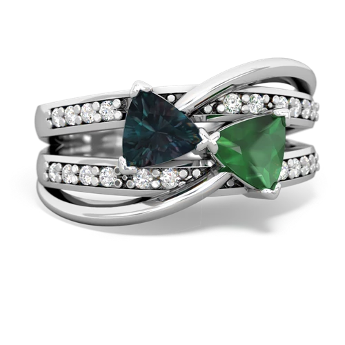 alexandrite-emerald couture ring