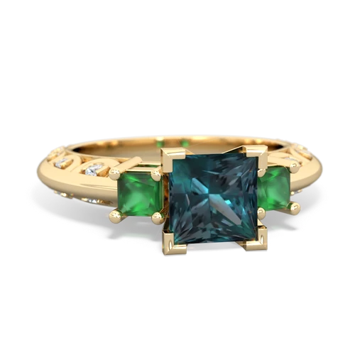 alexandrite-emerald engagement ring