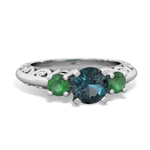 alexandrite-emerald engagement ring