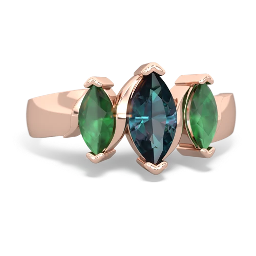 alexandrite-emerald keepsake ring