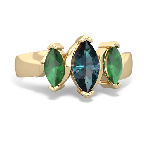 alexandrite-emerald keepsake ring