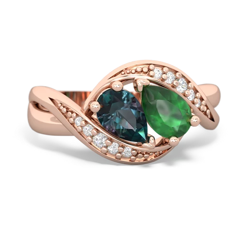 alexandrite-emerald keepsake curls ring