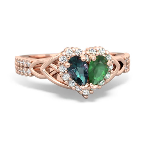 alexandrite-emerald keepsake engagement ring