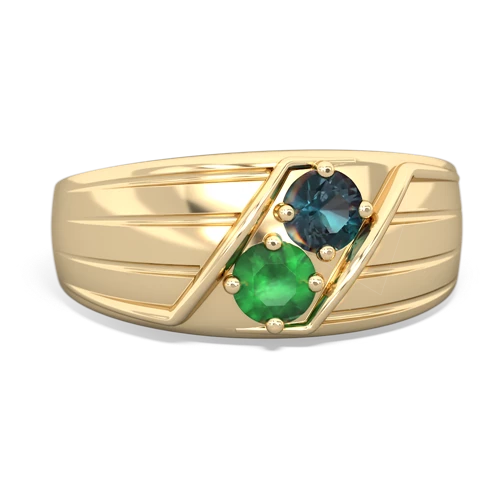 alexandrite-emerald mens ring