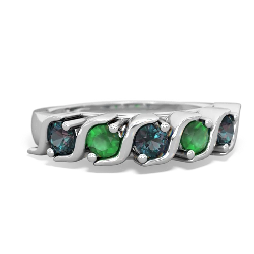 alexandrite-emerald timeless ring