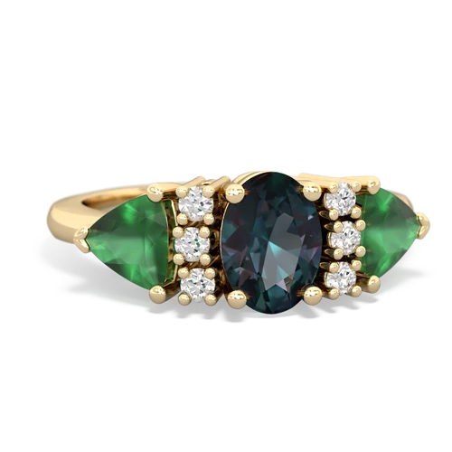 alexandrite-emerald timeless ring