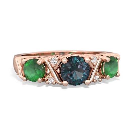 alexandrite-emerald timeless ring