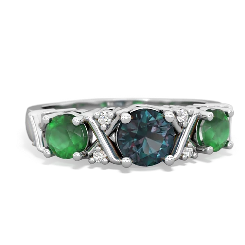 alexandrite-emerald timeless ring