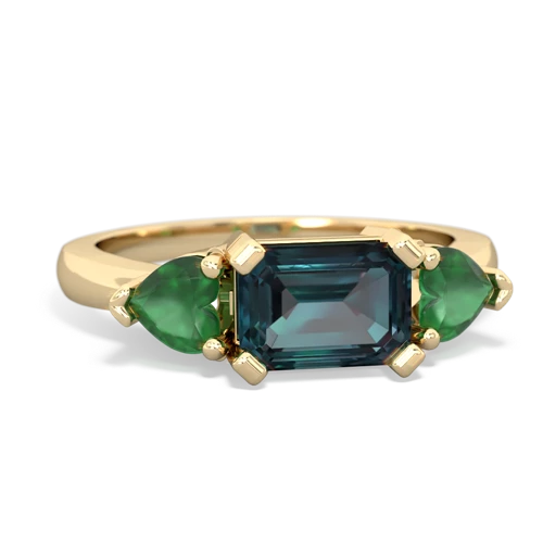 alexandrite-emerald timeless ring