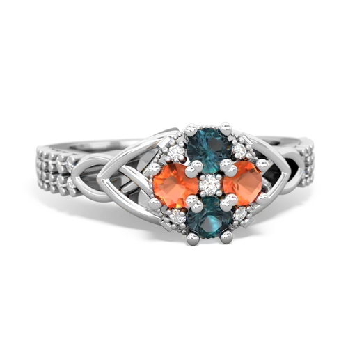 alexandrite-fire opal engagement ring