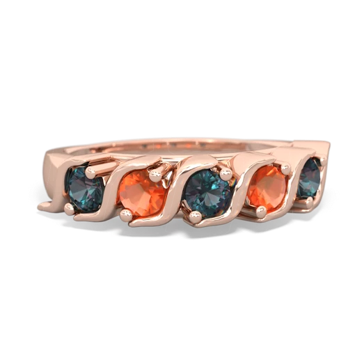 alexandrite-fire opal timeless ring