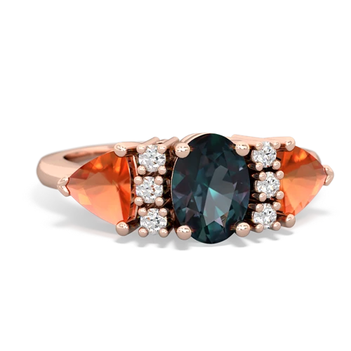 alexandrite-fire opal timeless ring