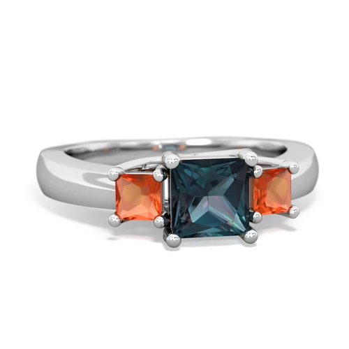 alexandrite-fire opal timeless ring