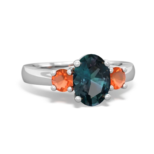 alexandrite-fire opal timeless ring