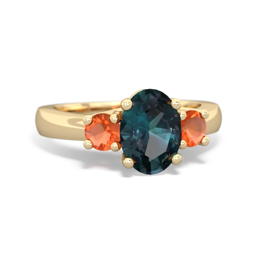 alexandrite-fire opal timeless ring