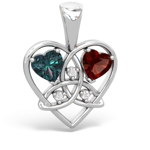 alexandrite-garnet celtic heart pendant