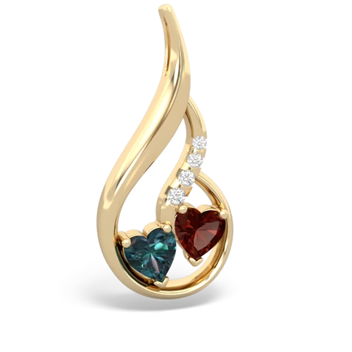 alexandrite-garnet keepsake swirl pendant