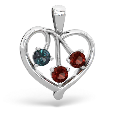 alexandrite-garnet love heart pendant