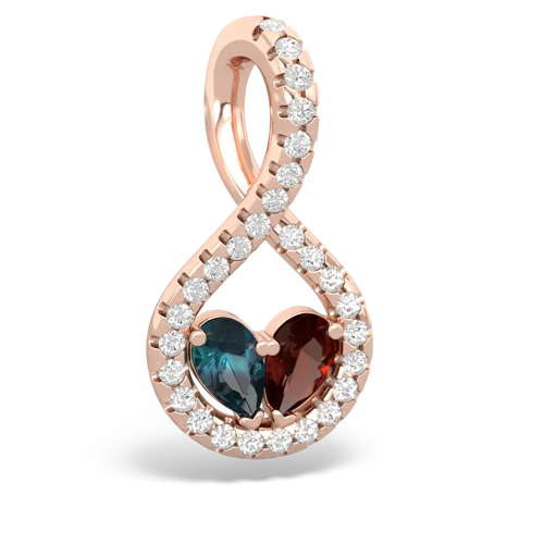 alexandrite-garnet pave twist pendant