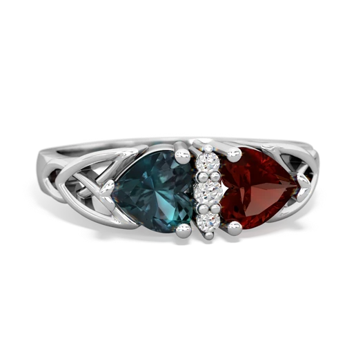 alexandrite-garnet celtic ring