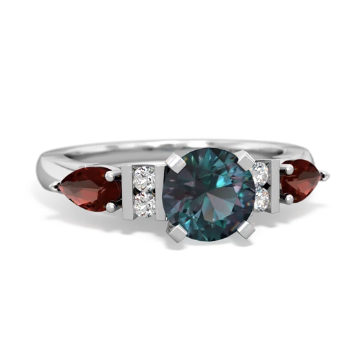 alexandrite-garnet engagement ring