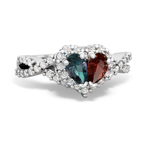 alexandrite-garnet engagement ring