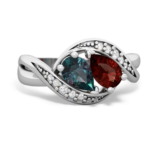 alexandrite-garnet keepsake curls ring