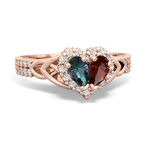 alexandrite-garnet keepsake engagement ring
