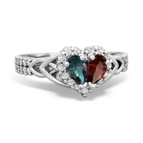 alexandrite-garnet keepsake engagement ring