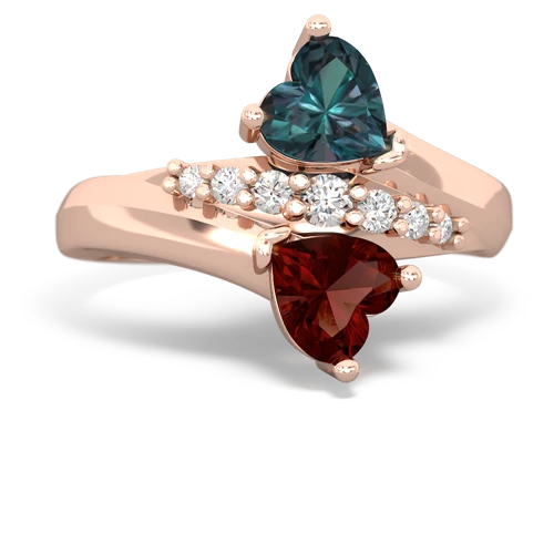 alexandrite-garnet modern ring