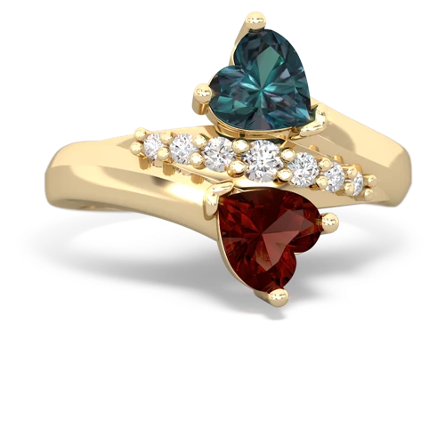 alexandrite-garnet modern ring