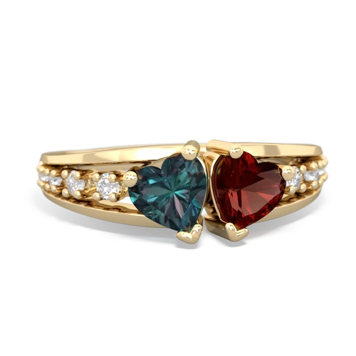 alexandrite-garnet modern ring