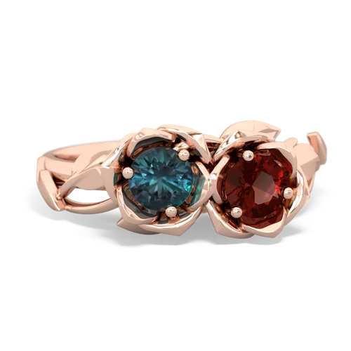 alexandrite-garnet roses ring