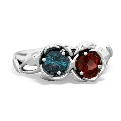 alexandrite-garnet roses ring