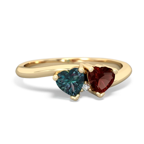 alexandrite-garnet sweethearts promise ring