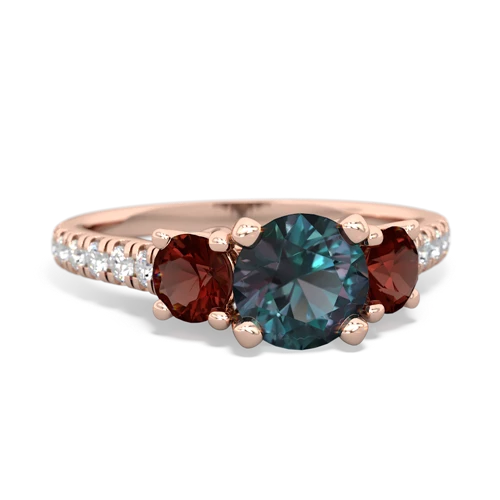 alexandrite-garnet trellis pave ring