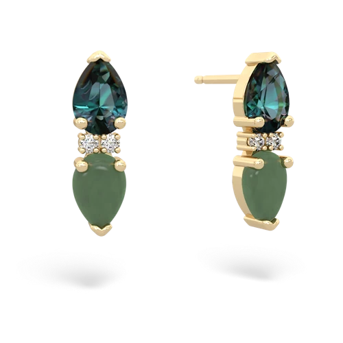 alexandrite-jade bowtie earrings