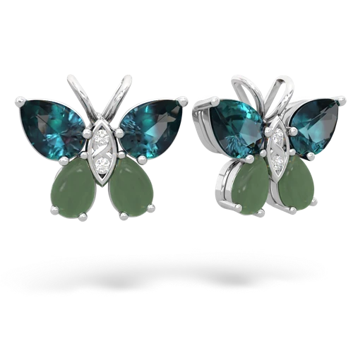 alexandrite-jade butterfly earrings