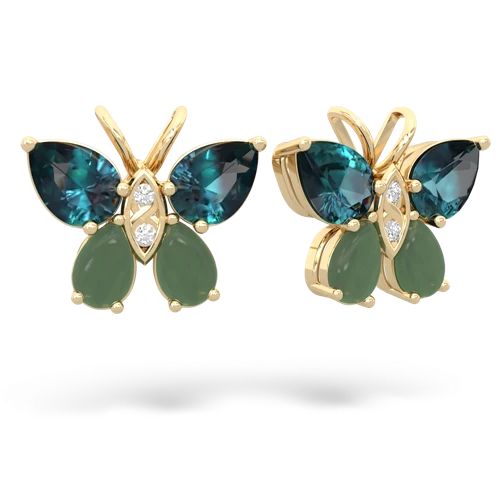 alexandrite-jade butterfly earrings
