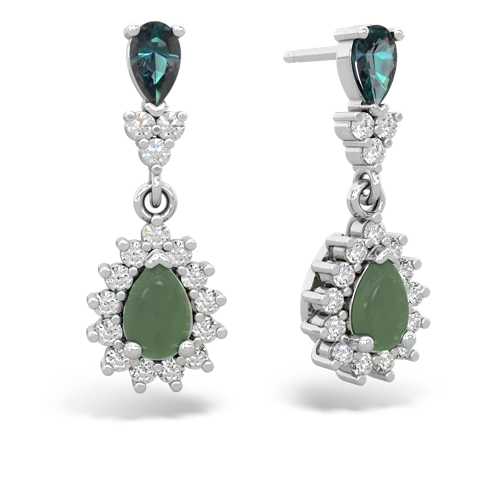 alexandrite-jade dangle earrings