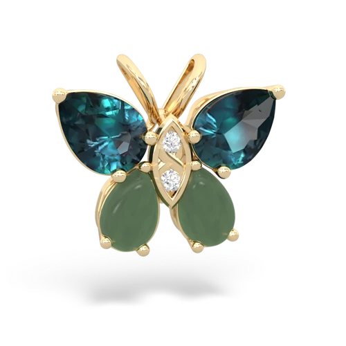 alexandrite-jade butterfly pendant